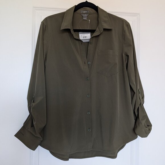 Eddie Bauer Women's Large Green Escapelite Collection Button Up Shirt - Picture 1 of 9